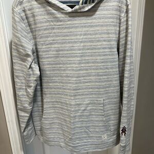 Striped Gray Hoodie with Pocket